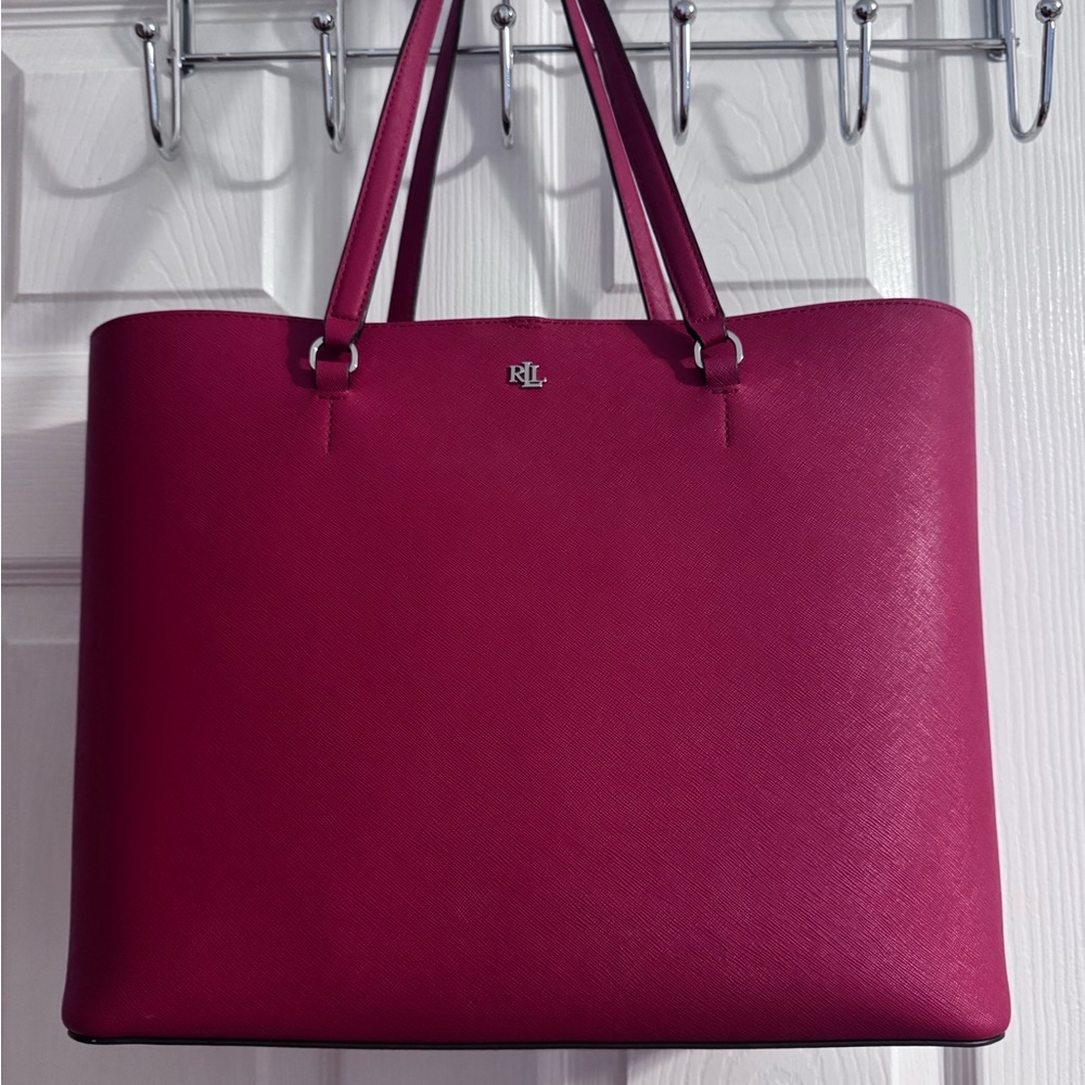 Ralph Lauren Large Red Kelly Tote Bag